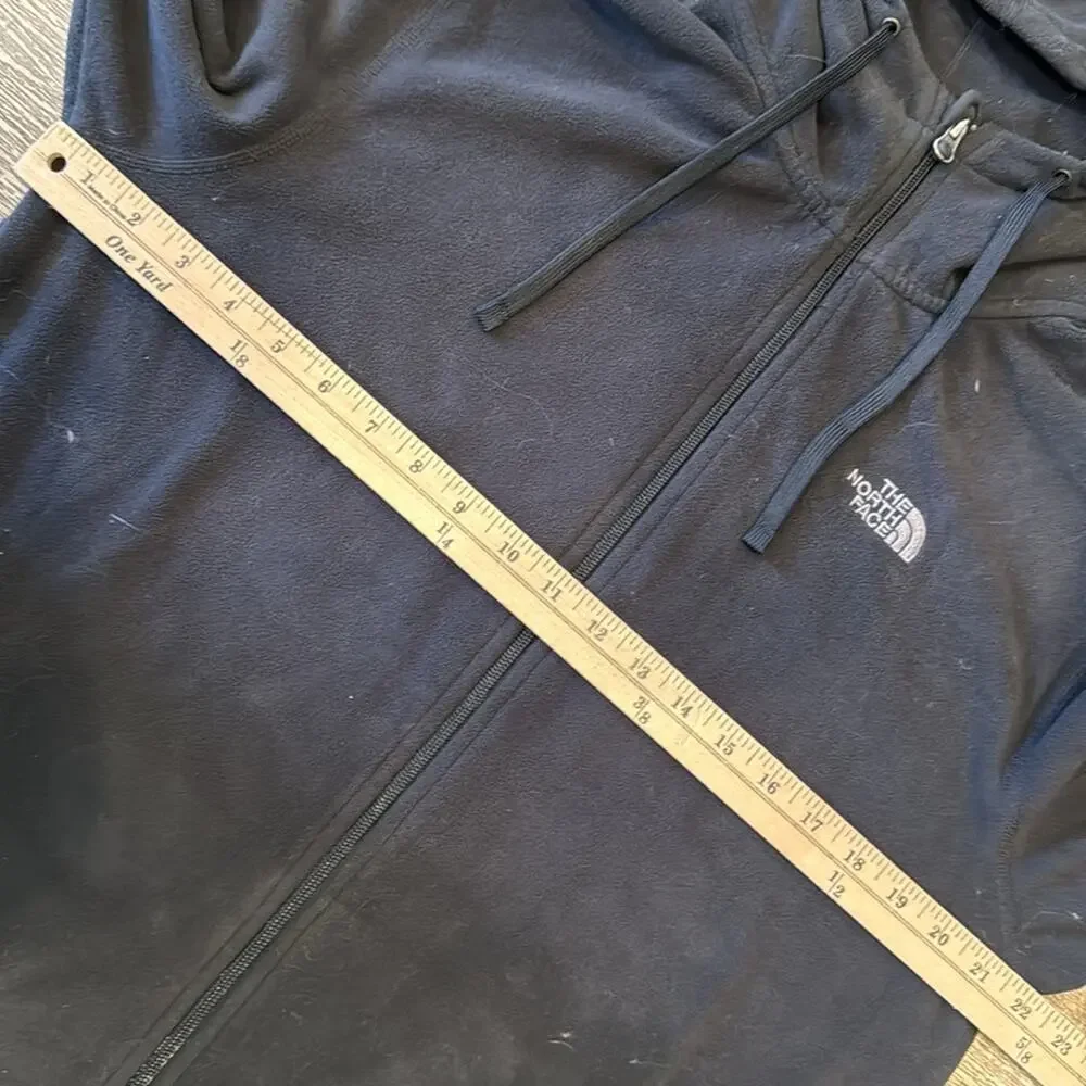 The North Face Men's Full Zip Hooded Fleece Jacket Black Size L